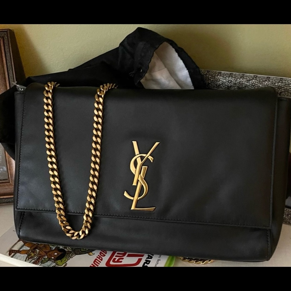 Saint Laurent Reversible Kate black smooth / Suede bag